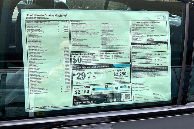 new 2026 BMW M340 car, priced at $68,230