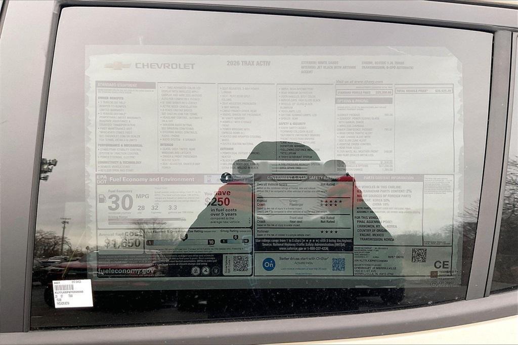 new 2026 Chevrolet Trax car, priced at $27,545