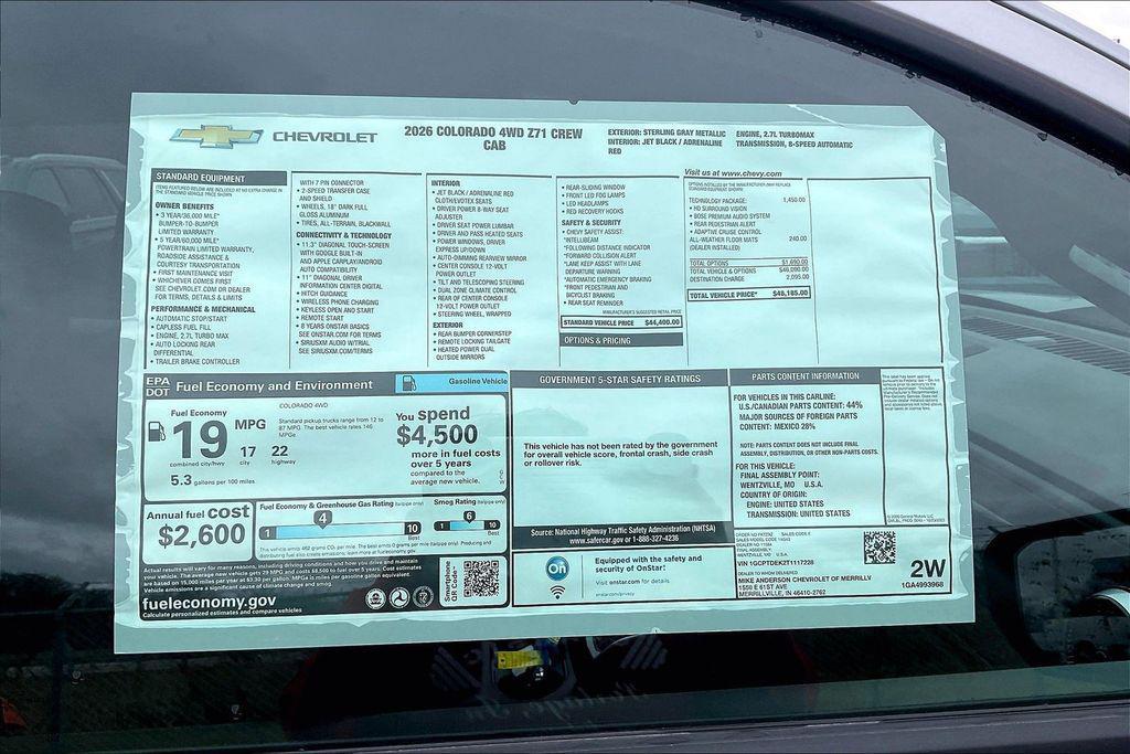 new 2026 Chevrolet Colorado car, priced at $41,885