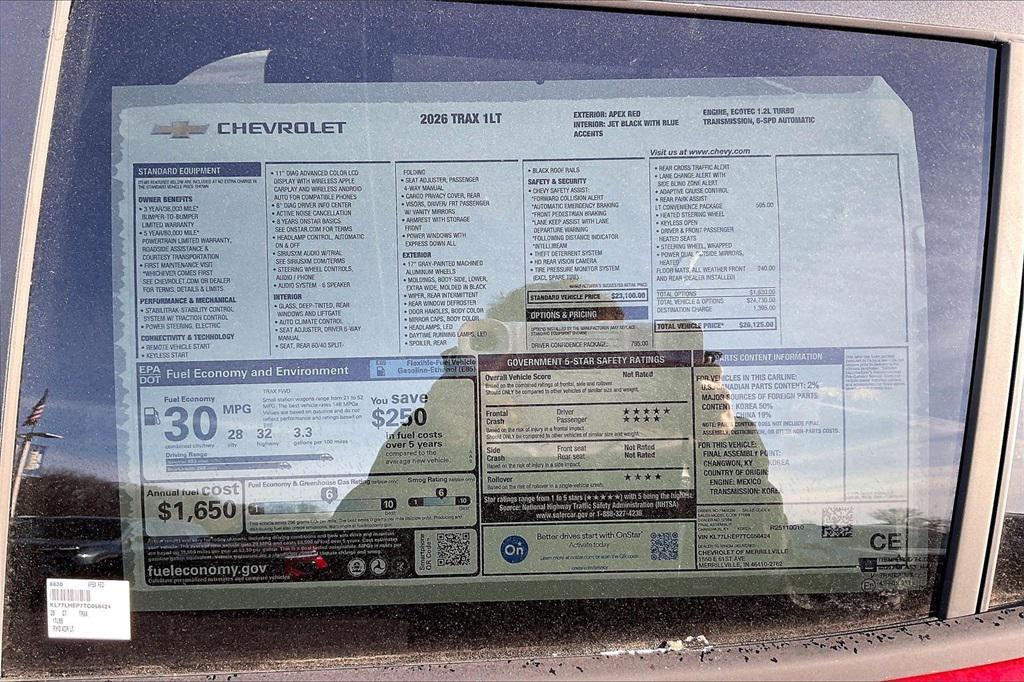 new 2026 Chevrolet Trax car, priced at $25,149