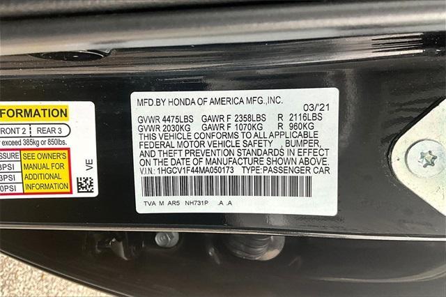 used 2021 Honda Accord car, priced at $21,000