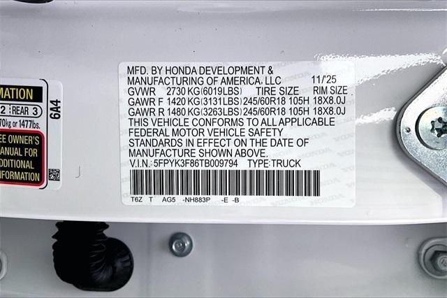 new 2026 Honda Ridgeline car, priced at $49,145