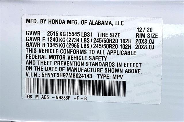 used 2021 Honda Pilot car, priced at $28,288
