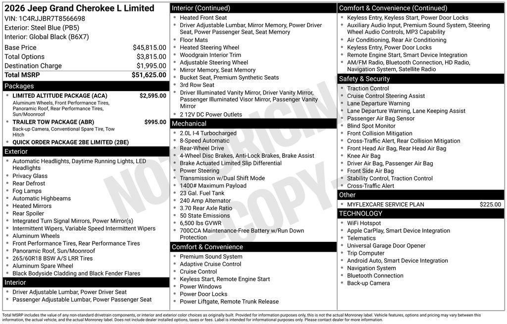 new 2026 Jeep Grand Cherokee L car, priced at $46,511