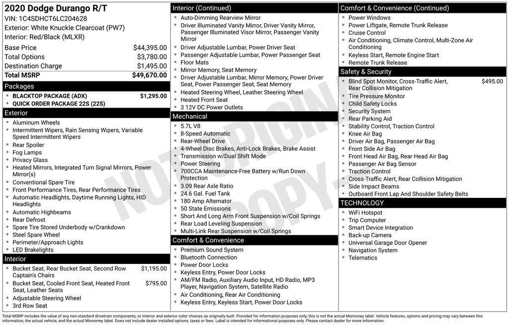 used 2020 Dodge Durango car, priced at $21,899