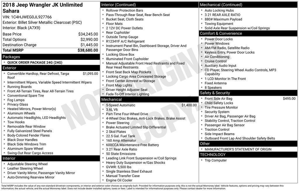 used 2018 Jeep Wrangler JK Unlimited car, priced at $22,996