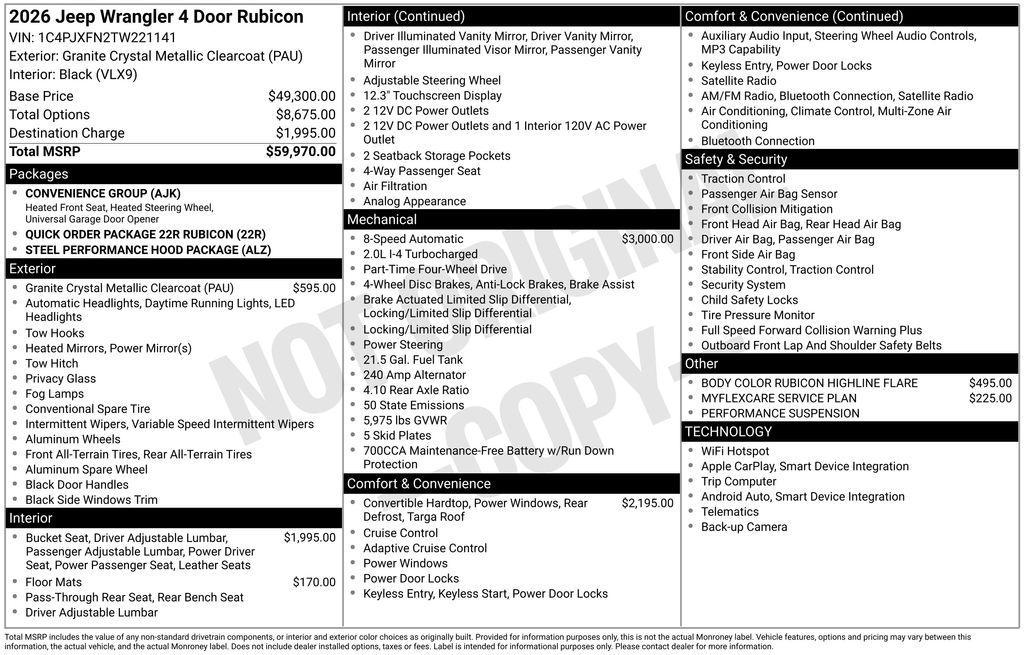 new 2026 Jeep Wrangler car, priced at $53,523