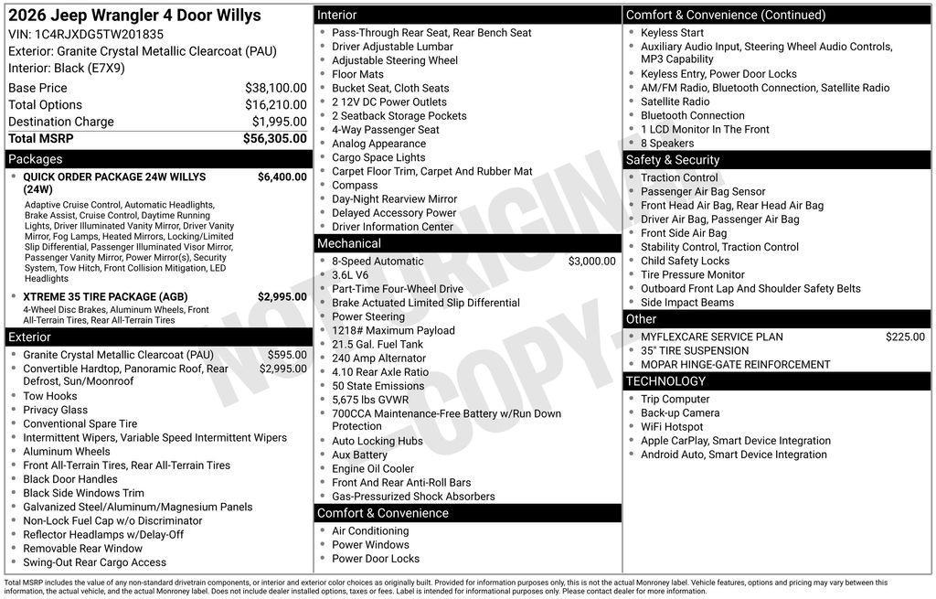 new 2026 Jeep Wrangler car, priced at $51,801