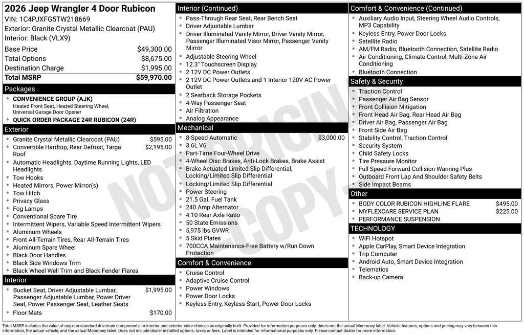 new 2026 Jeep Wrangler car, priced at $53,973