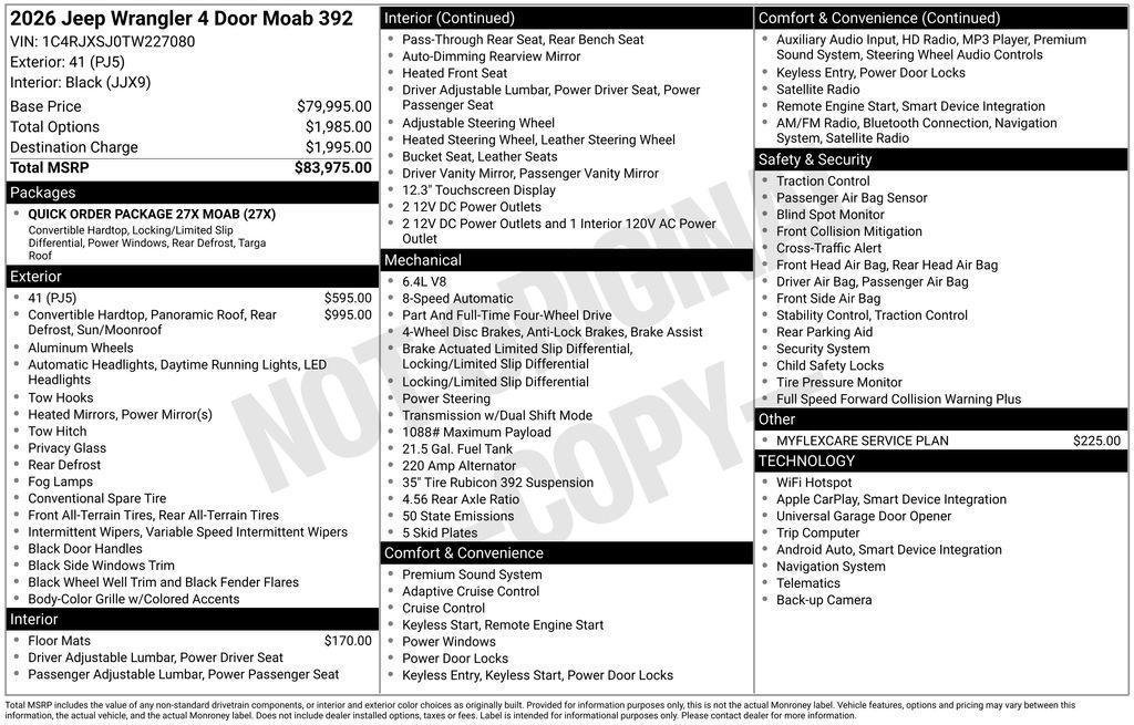 new 2026 Jeep Wrangler car, priced at $82,296