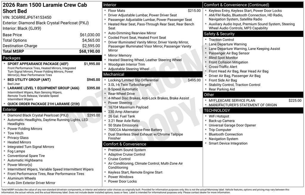 new 2026 Ram 1500 car, priced at $56,871