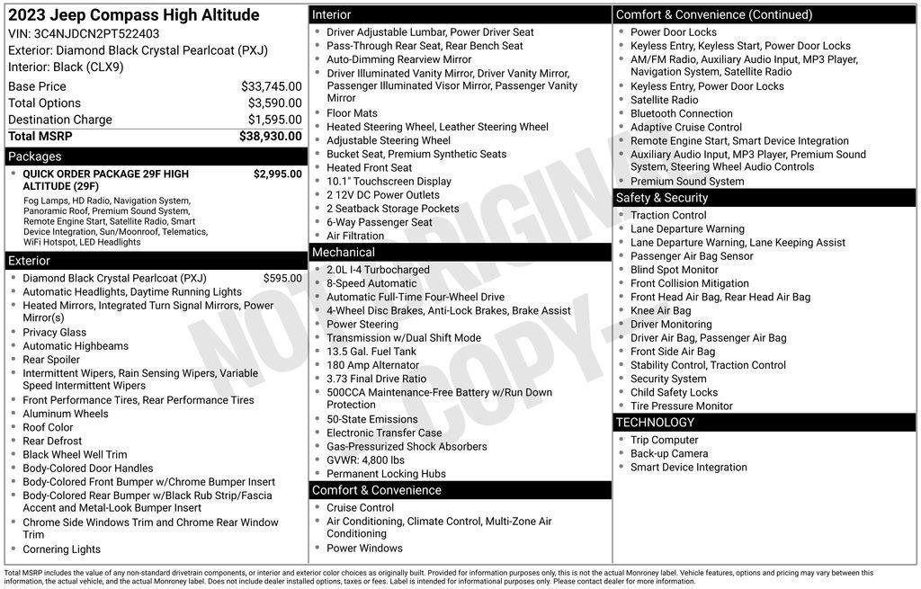 used 2023 Jeep Compass car, priced at $25,896