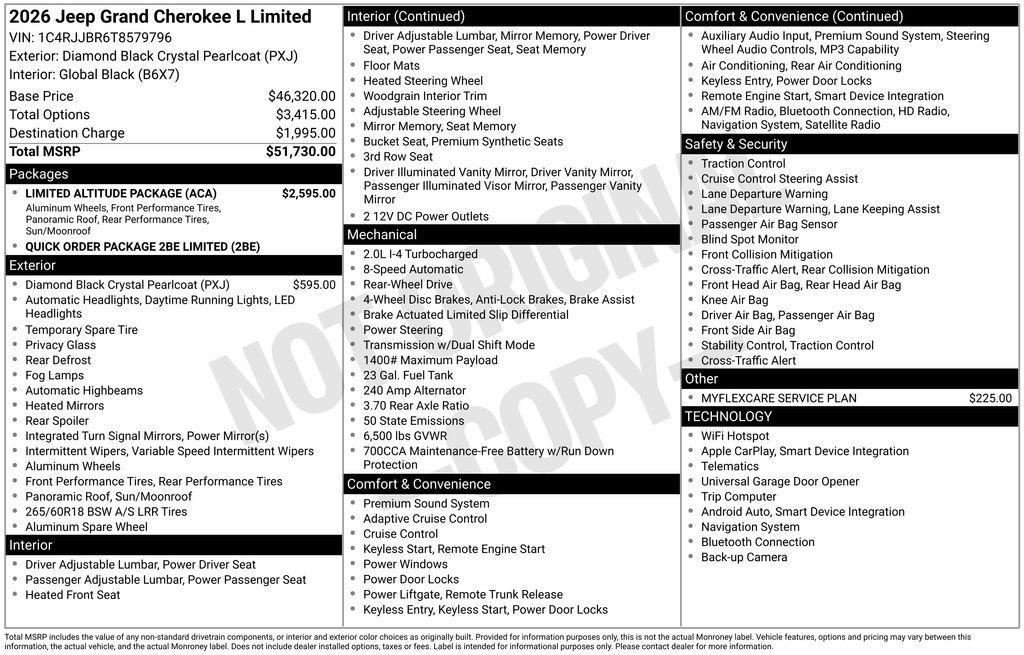 new 2026 Jeep Grand Cherokee L car, priced at $45,609
