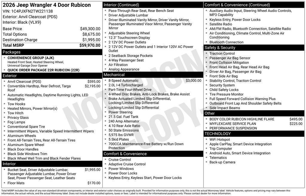 new 2026 Jeep Wrangler car, priced at $53,523