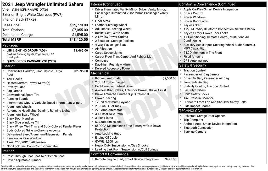 used 2021 Jeep Wrangler Unlimited car, priced at $27,896