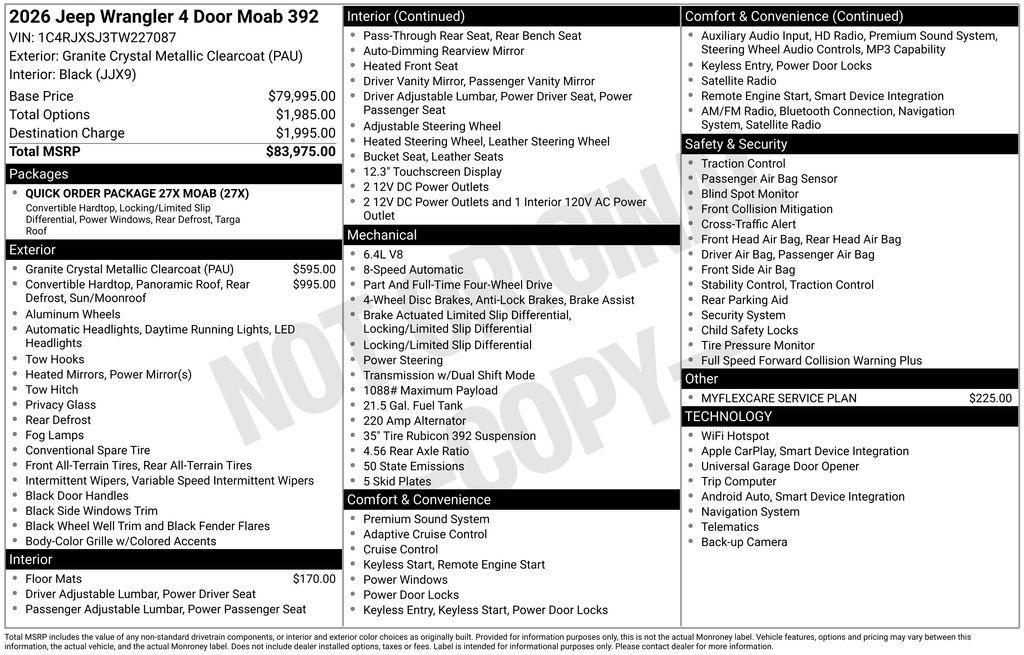 new 2026 Jeep Wrangler car, priced at $75,578
