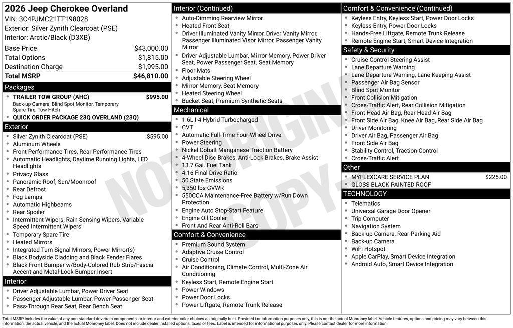 new 2026 Jeep Cherokee car, priced at $42,533