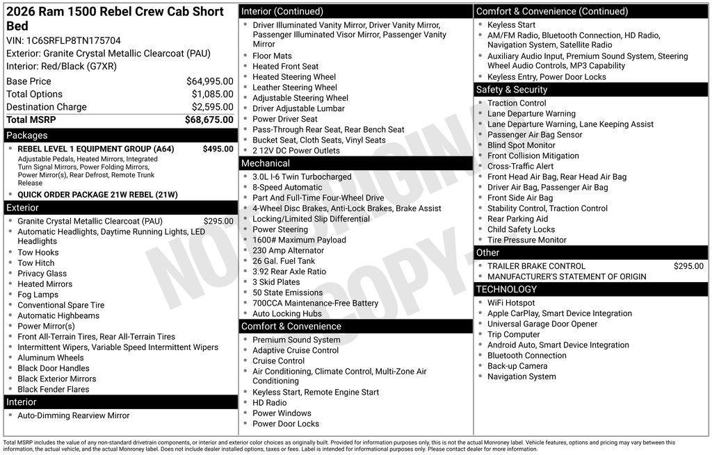 used 2026 Ram 1500 car, priced at $56,799
