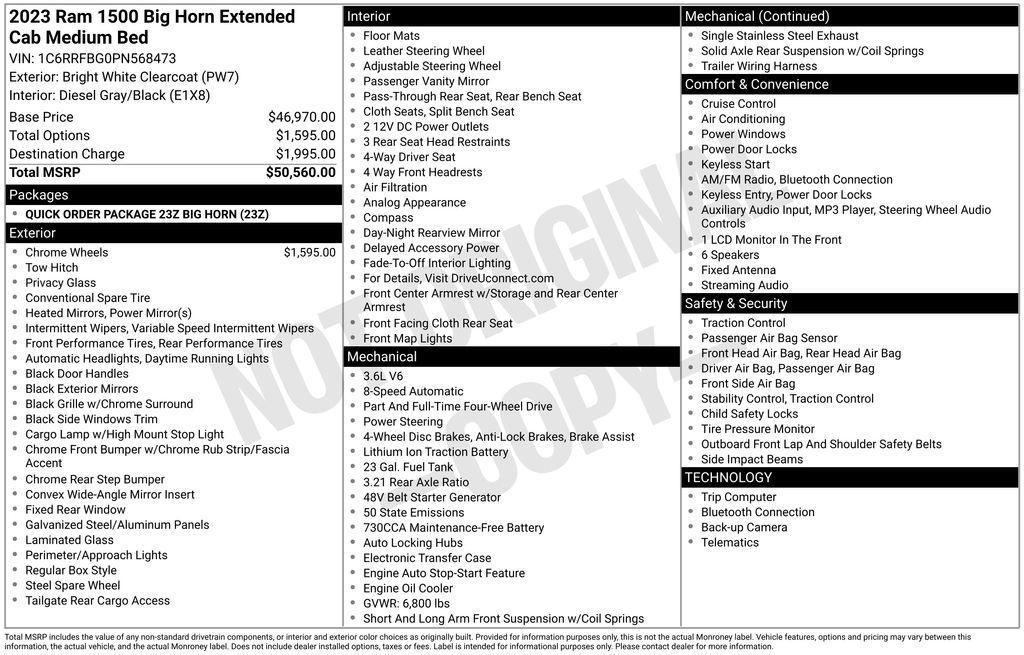 used 2023 Ram 1500 car, priced at $31,896