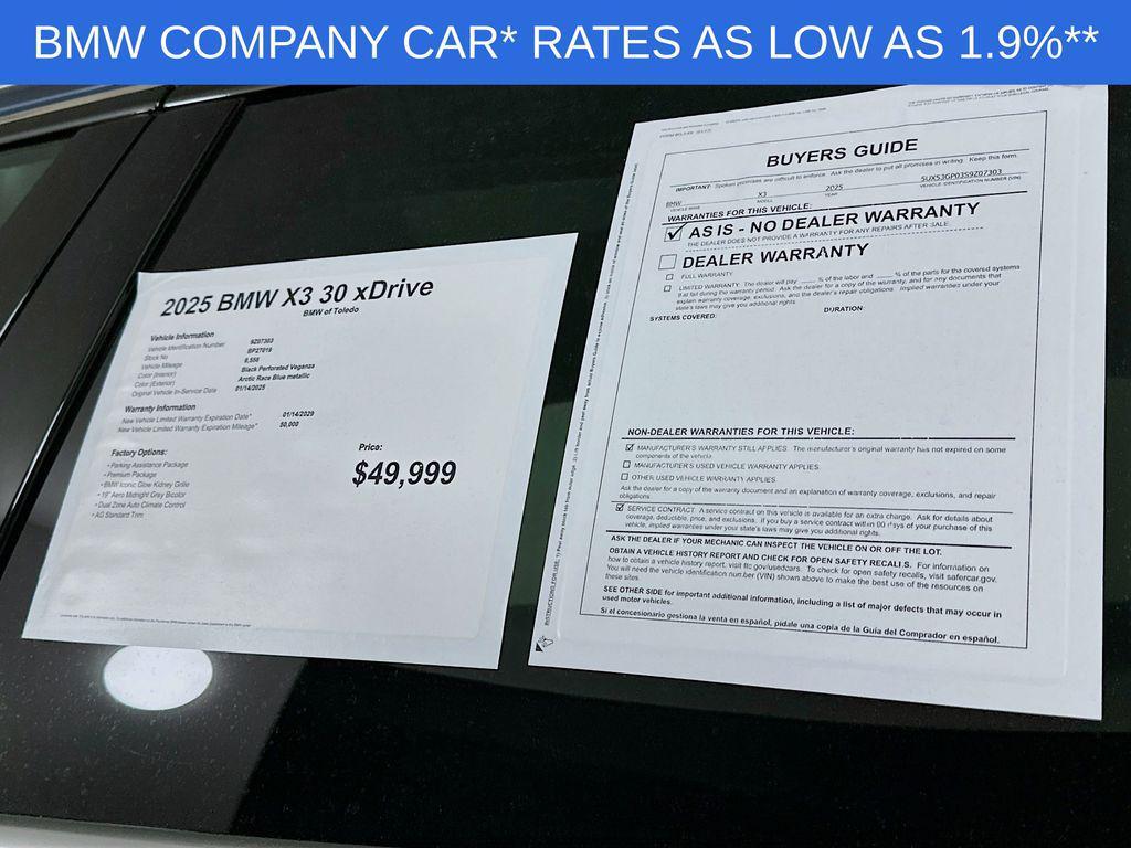 used 2025 BMW X3 car, priced at $44,999