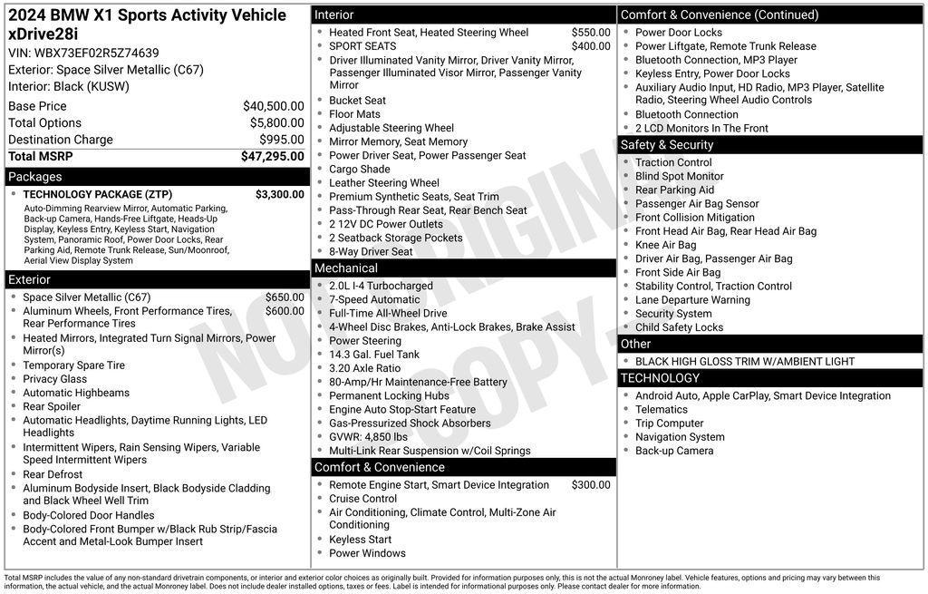 used 2024 BMW X1 car, priced at $34,972
