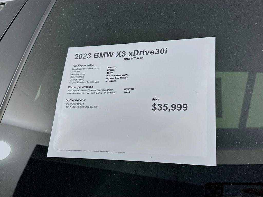 used 2023 BMW X3 car, priced at $32,599