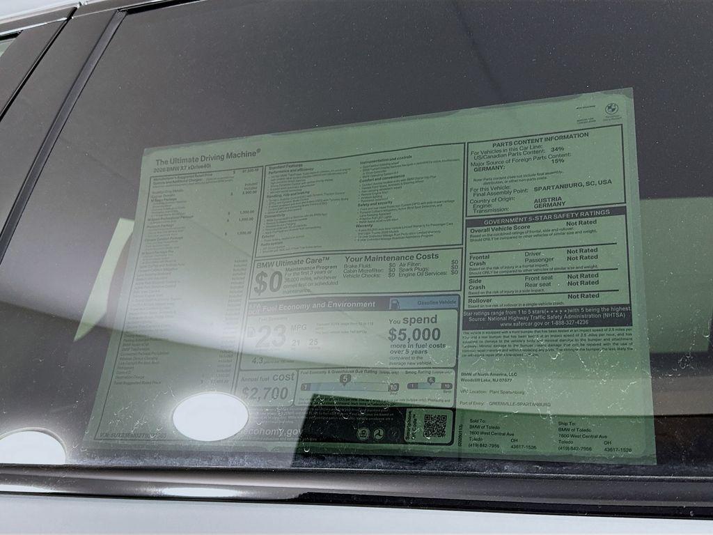 new 2026 BMW X7 car, priced at $97,400