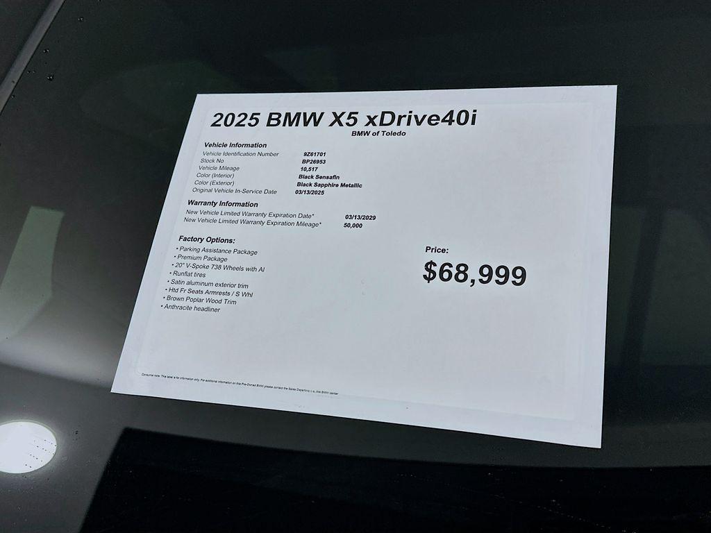 used 2025 BMW X5 car, priced at $63,999