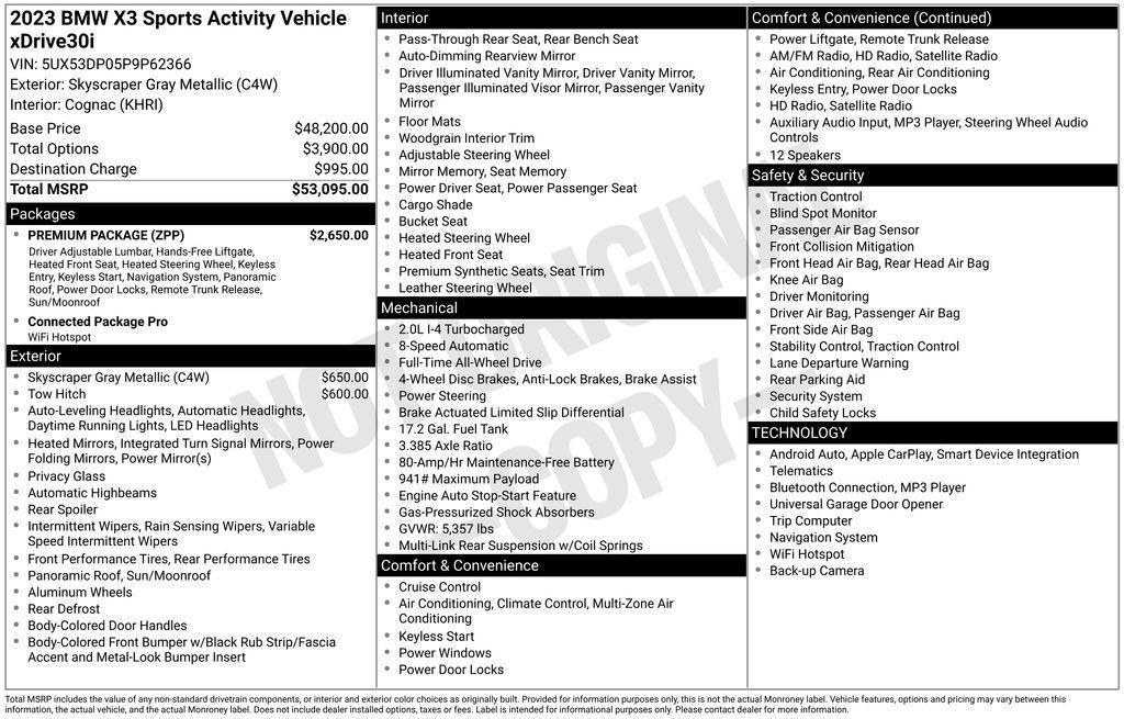 used 2023 BMW X3 car, priced at $33,999