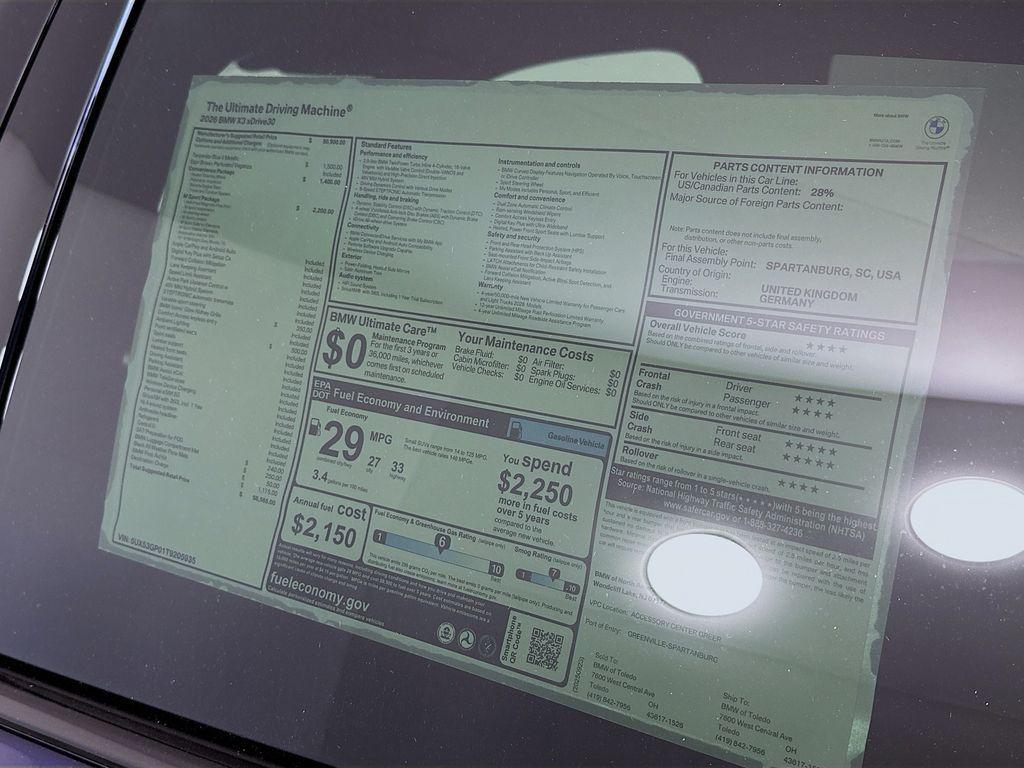 new 2026 BMW X3 car, priced at $58,565