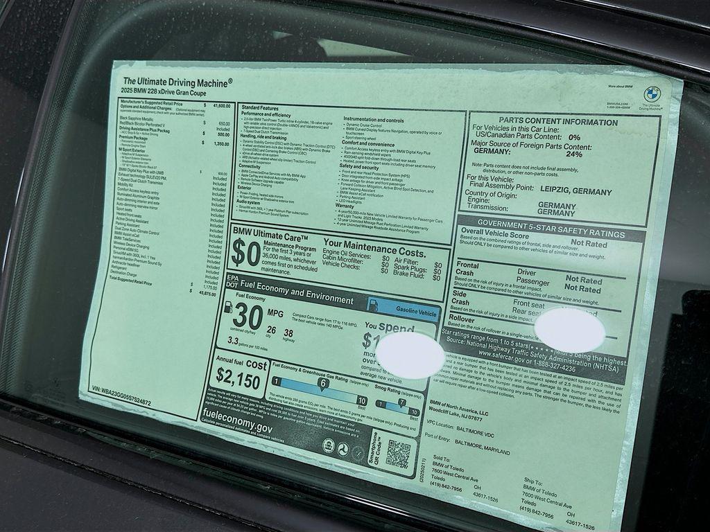 used 2025 BMW 228 Gran Coupe car, priced at $45,875