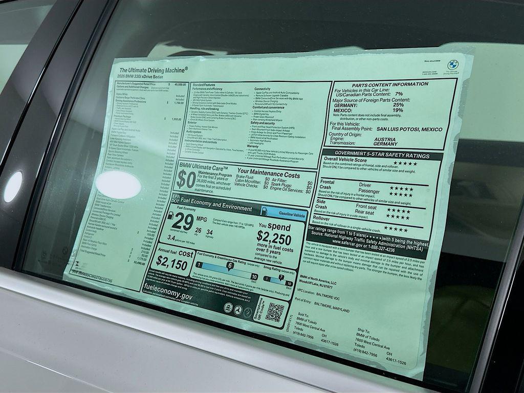 new 2026 BMW 330 car, priced at $55,490
