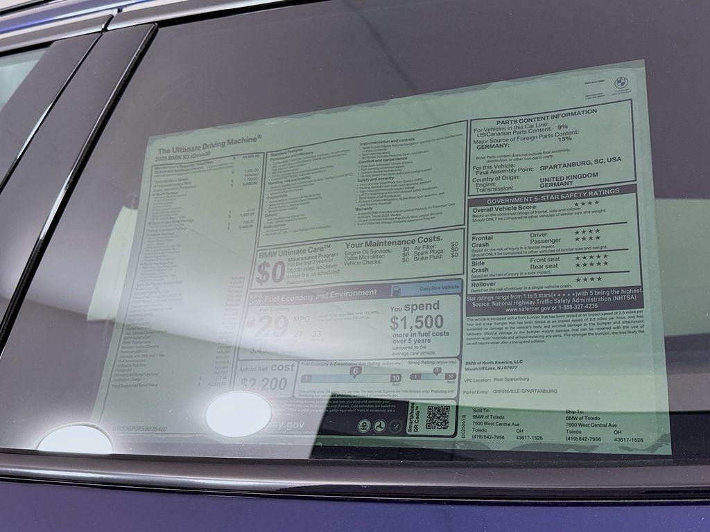 used 2025 BMW X3 car, priced at $62,325