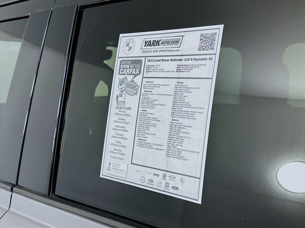 used 2022 Land Rover Defender car, priced at $48,599