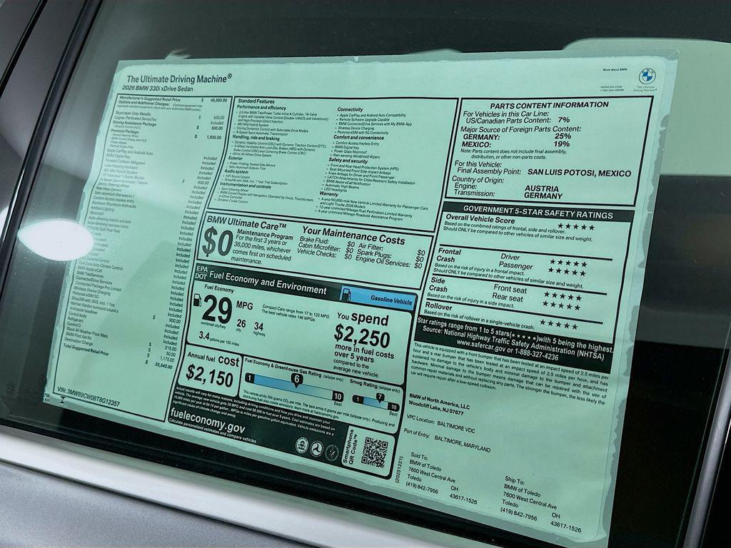new 2026 BMW 330 car, priced at $55,540