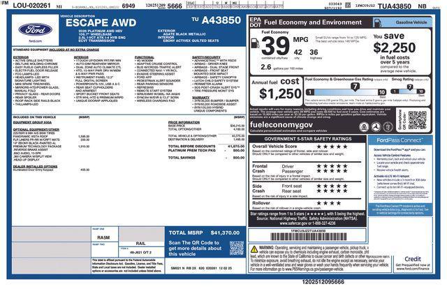 new 2026 Ford Escape car, priced at $37,936