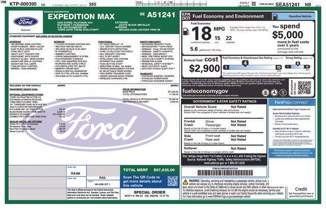 new 2025 Ford Expedition Max car, priced at $90,130