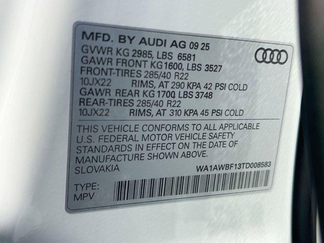new 2026 Audi SQ8 car, priced at $107,977