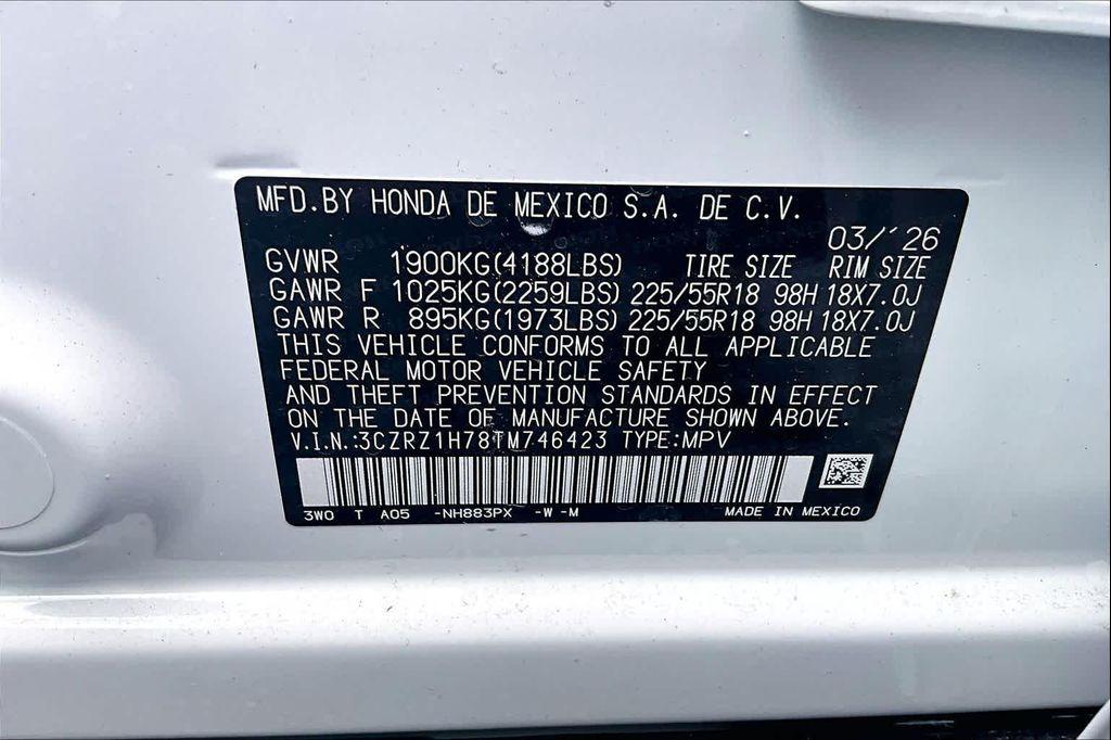 new 2026 Honda HR-V car, priced at $32,851