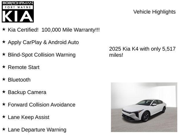 used 2025 Kia K4 car, priced at $22,196