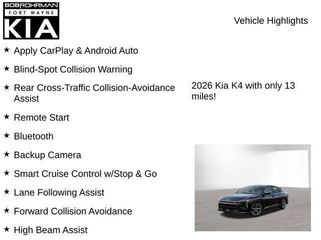 new 2026 Kia K4 car, priced at $24,240