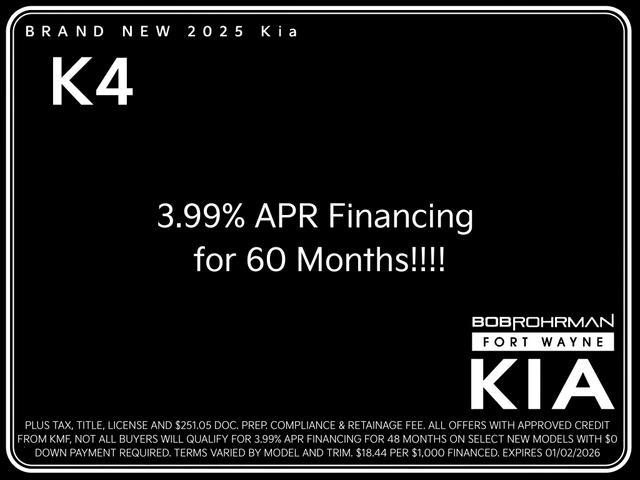 new 2025 Kia K4 car, priced at $22,918