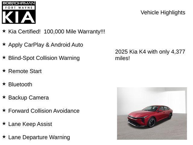 used 2025 Kia K4 car, priced at $21,595