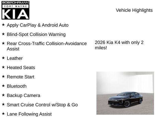 new 2026 Kia K4 car, priced at $25,735