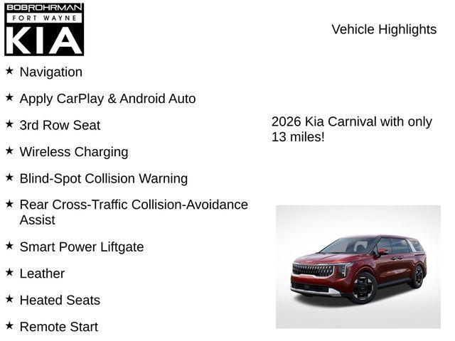 new 2026 Kia Carnival car, priced at $42,679