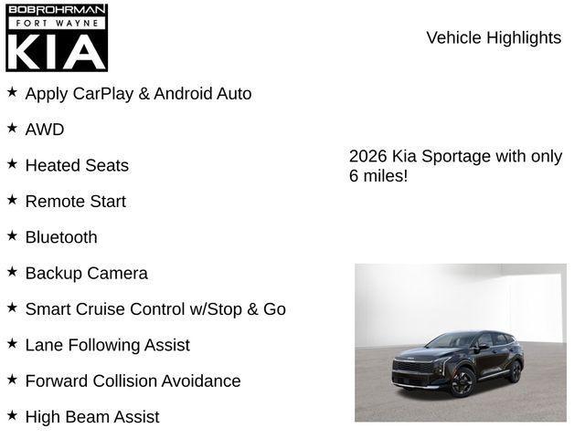 new 2026 Kia Sportage car, priced at $30,994