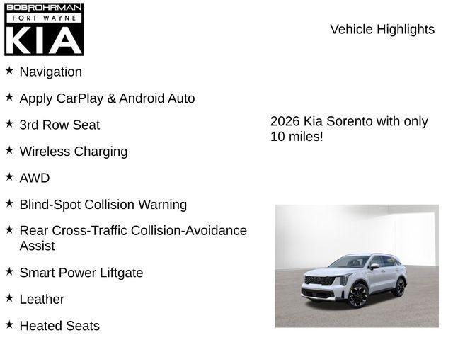 new 2026 Kia Sorento car, priced at $38,789