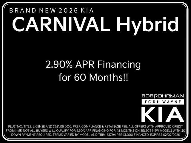 new 2026 Kia Carnival Hybrid car, priced at $52,753