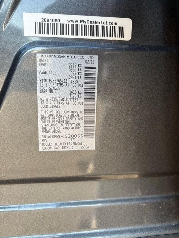 used 2015 INFINITI QX60 car, priced at $10,900