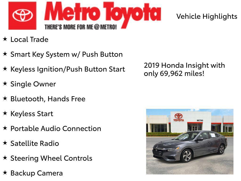 used 2019 Honda Insight car, priced at $16,970